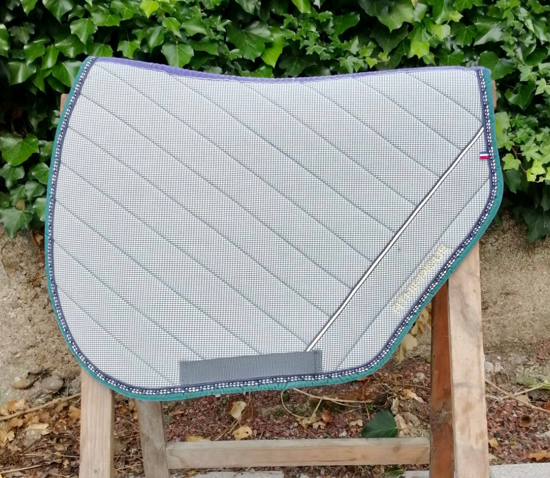 Tapis de selle sport gris-bleu
