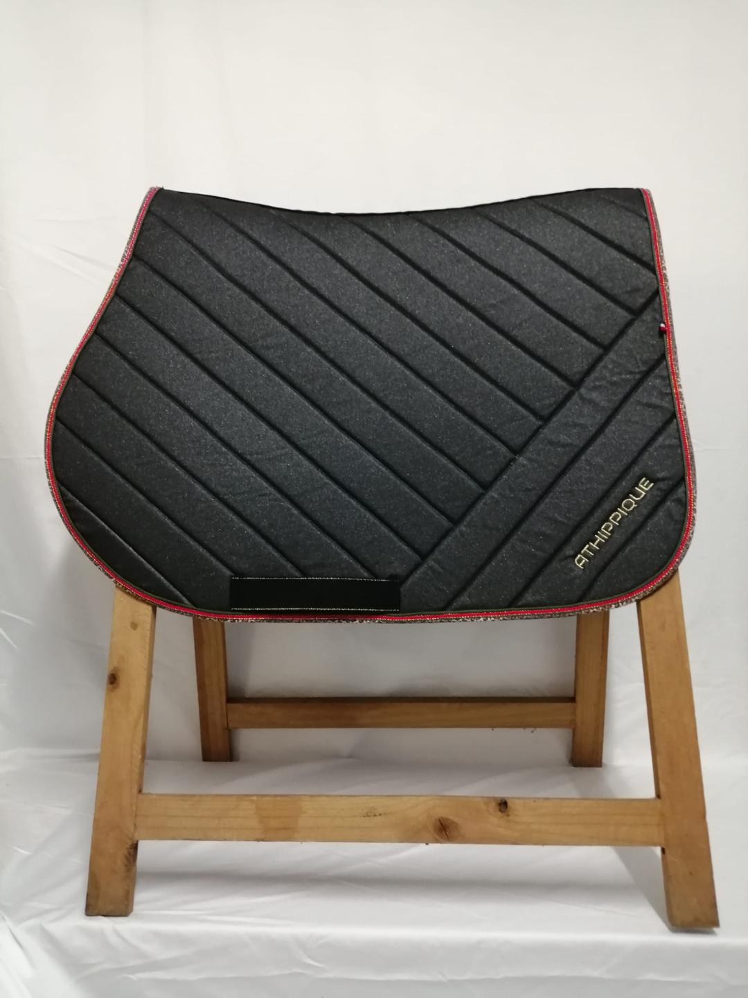 Tapis de selle noir pailleté version léopard
