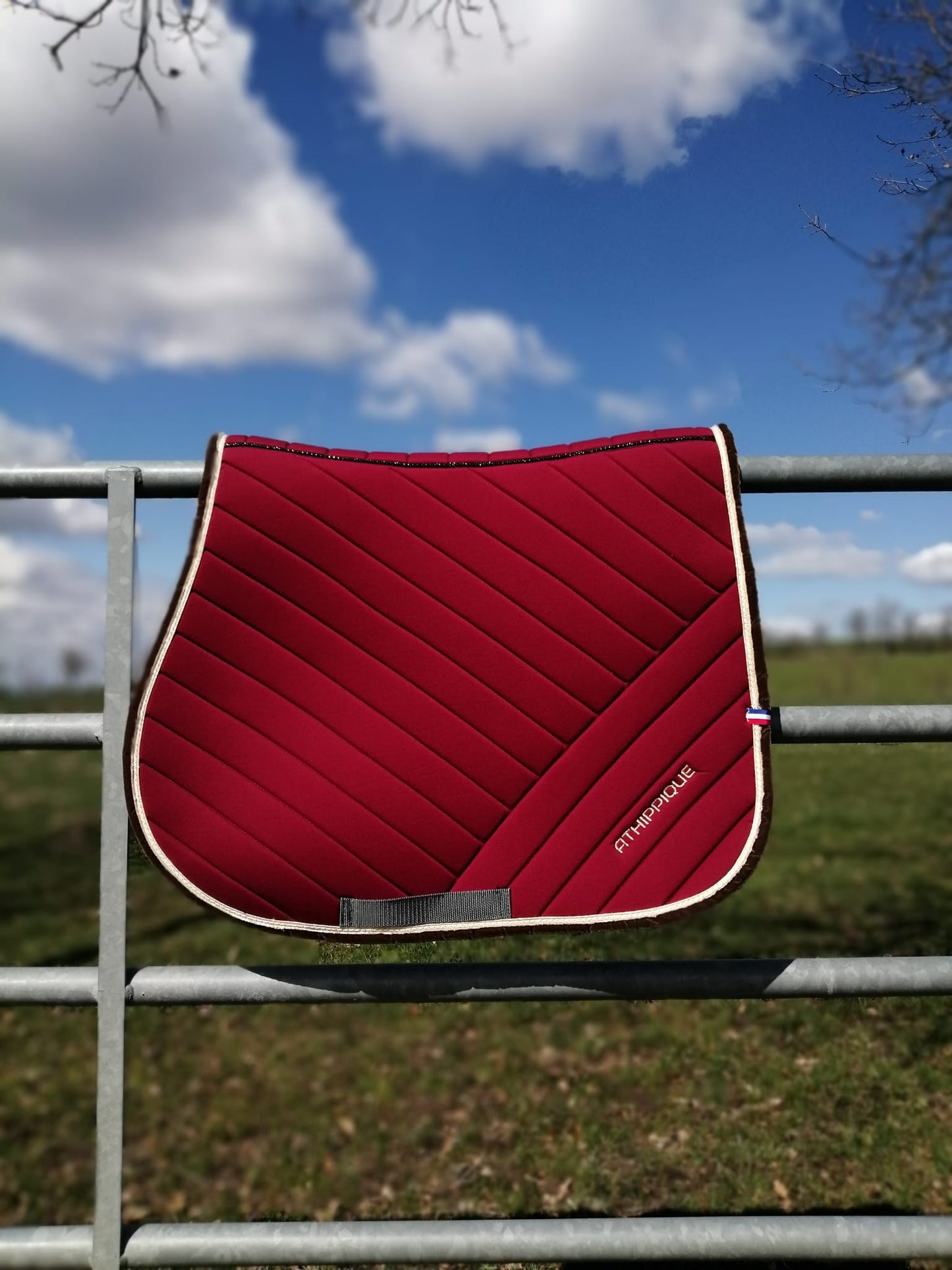 Tapis de selle bordeaux uni jumping