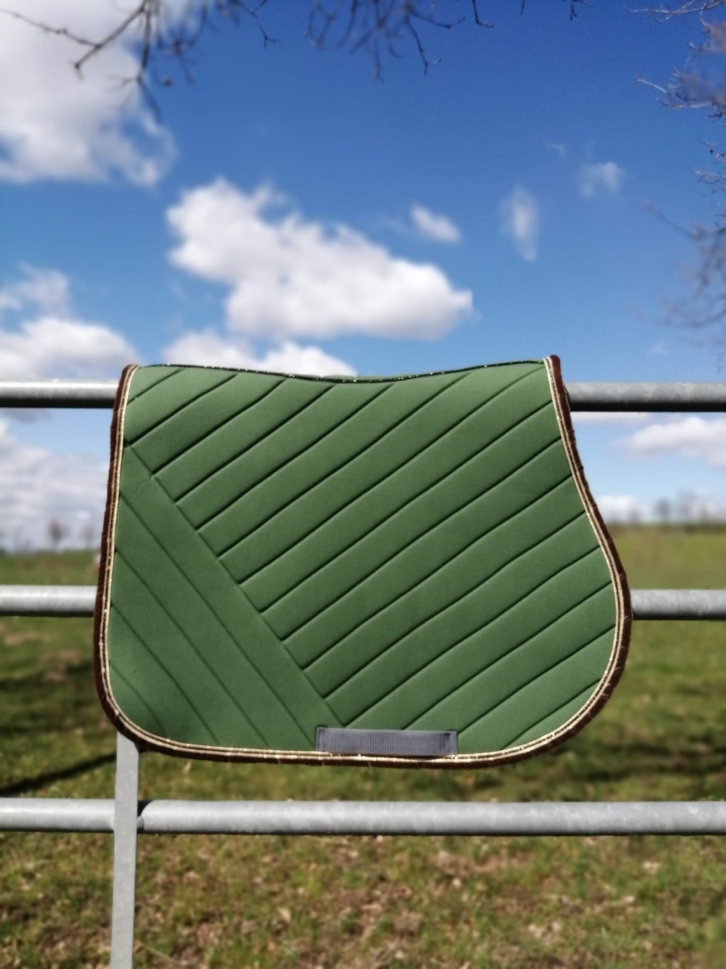Tapis de selle vert uni Jumping