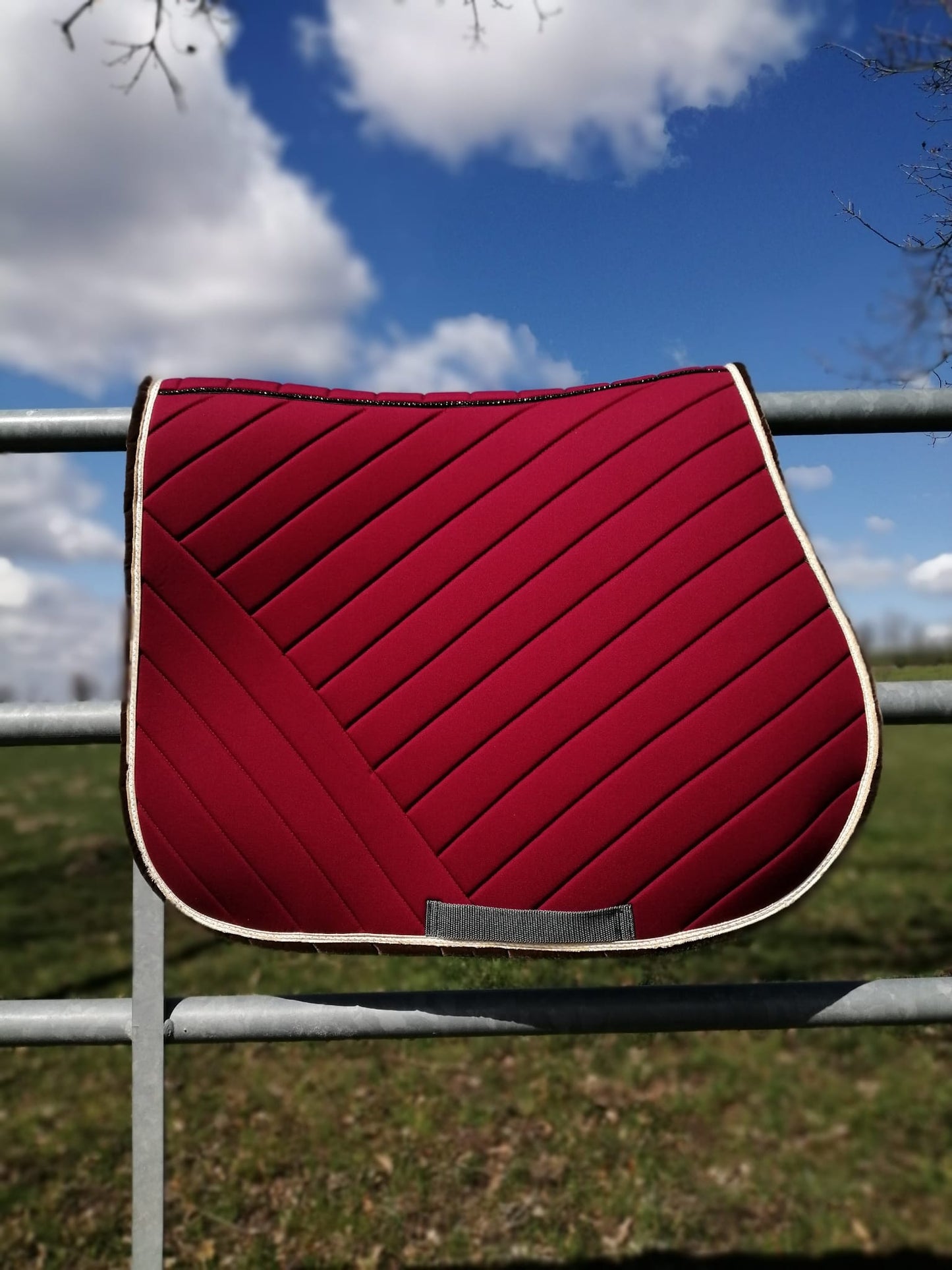 Tapis de selle bordeaux uni jumping