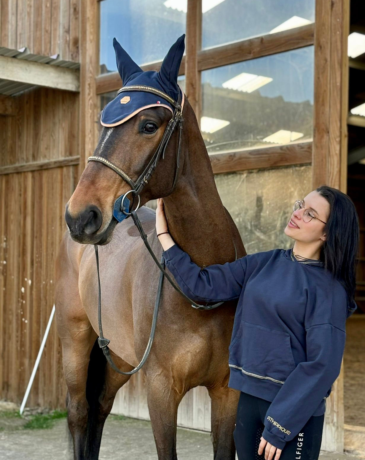 Navy Blue Horse Fly Bonnet